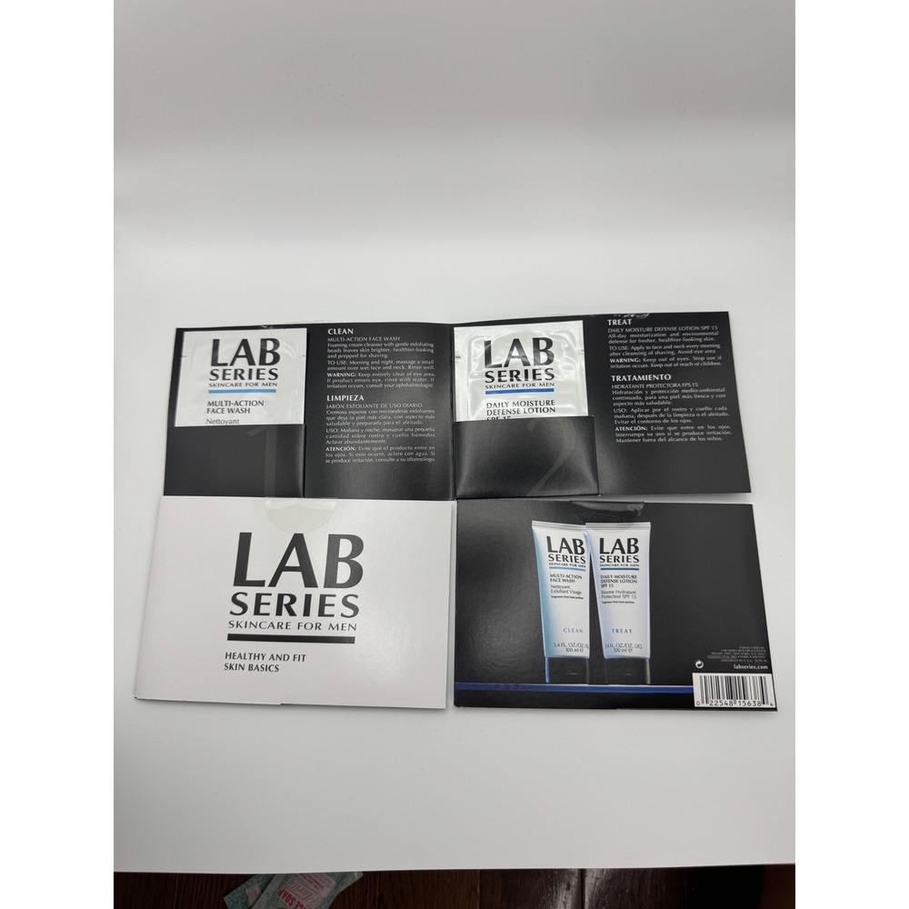 Lot of (3) Lab Series Skincare for Men: Face Wash & Daily Lotion SPF 15 Samples